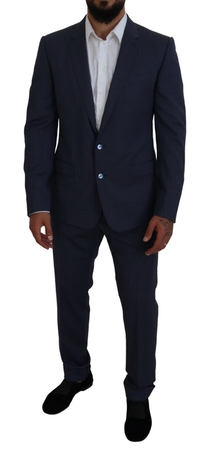 Abito slim fit 3 pezzi MARTINI in lana blu