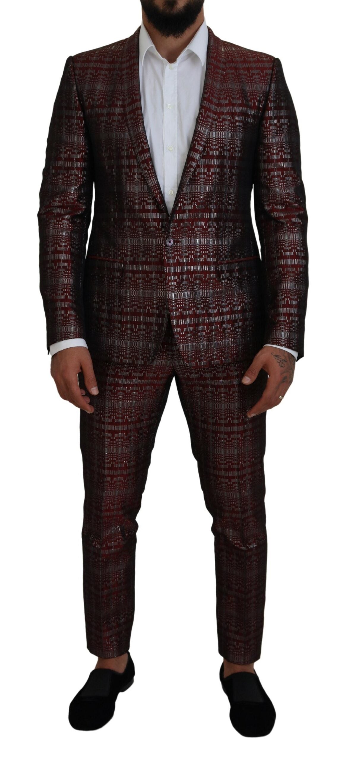 Dolce &amp; Gabbana – Zweiteiliger Slim-Fit-Anzug „Fantasy“ in Bordeaux