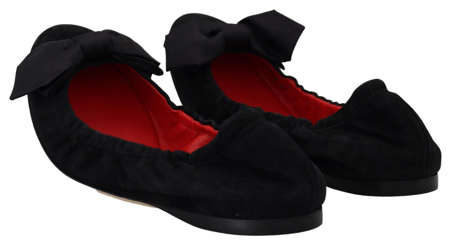 Dolce &amp; Gabbana Elegante Ballerinas aus schwarzem Wildleder