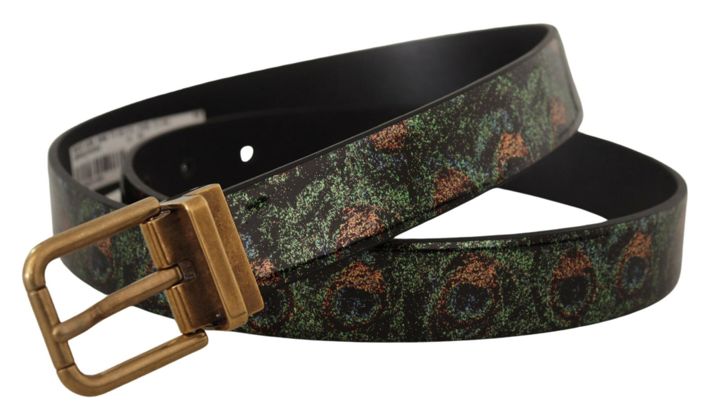 Dolce & Gabbana Elegant Black Grosgrain Leather Belt