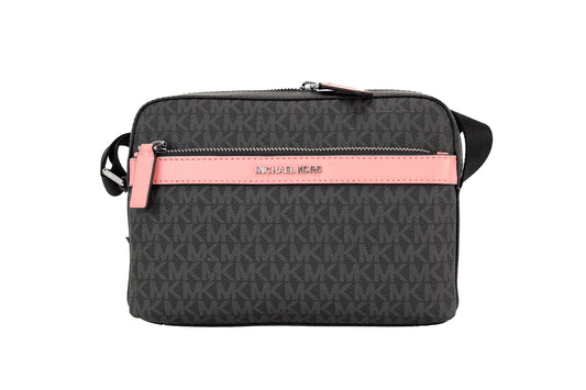 Borsa a tracolla Cooper piccola in PVC nero rosa firmata