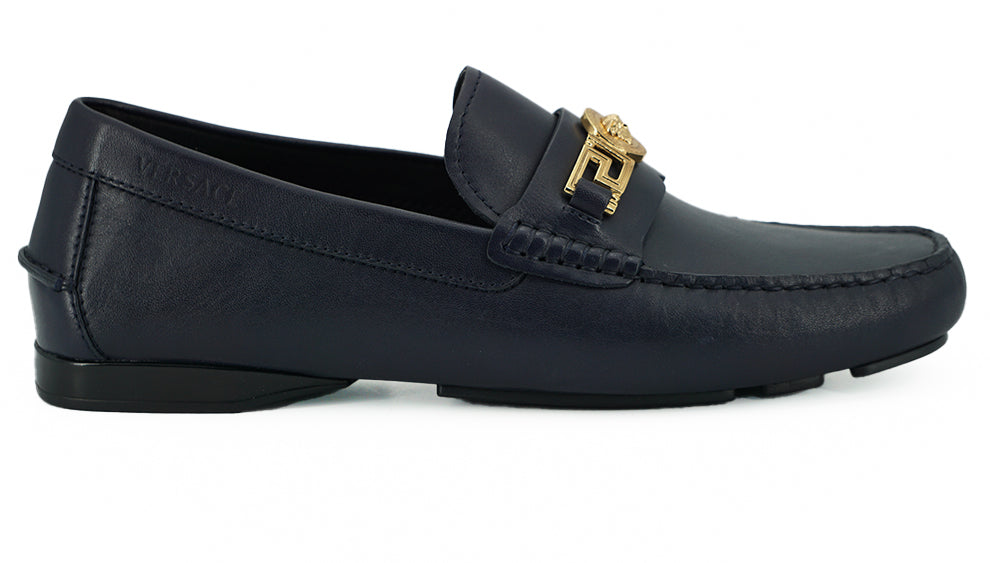 Mocassini in pelle di vitello blu navy