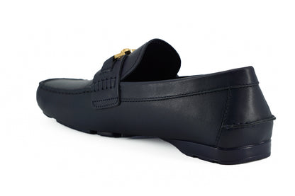 Versace – Elegante Loafer aus Kalbsleder in Marineblau