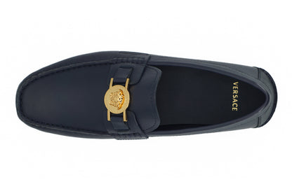 Versace – Elegante Loafer aus Kalbsleder in Marineblau