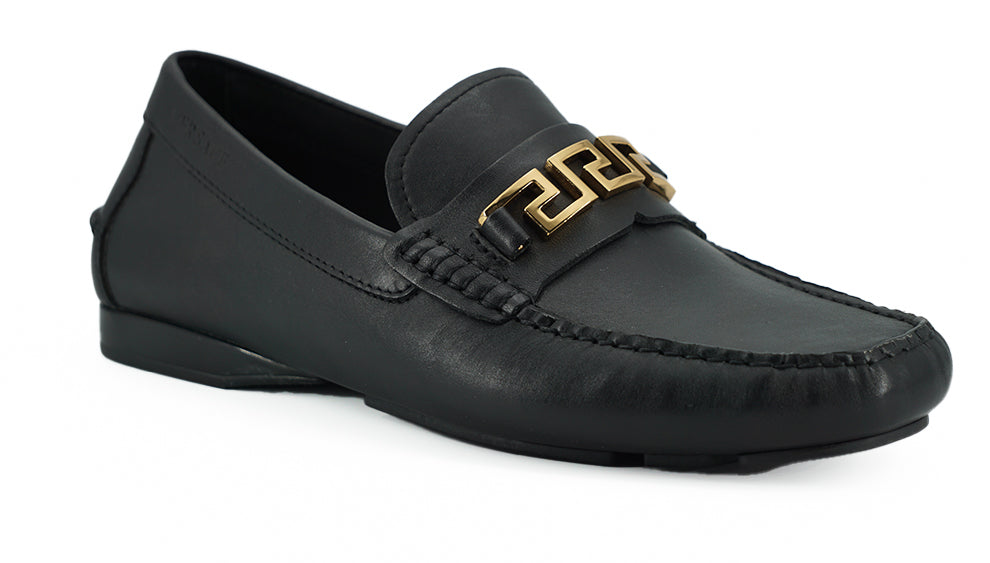 Versace Elegante schwarze Loafer aus Kalbsleder für Herren