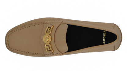 Versace Exquisite Medusa Goldfarbene Leder-Loafer