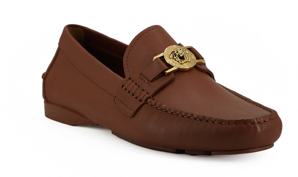 Versace Elegante Loafer aus Leder mit Medusa-Prägung