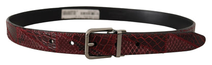 Dolce & Gabbana Elegant Red Exotic Leather Belt