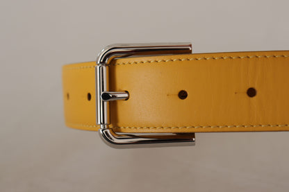 Dolce & Gabbana Elegant Leather Belt in Sunshine Yellow