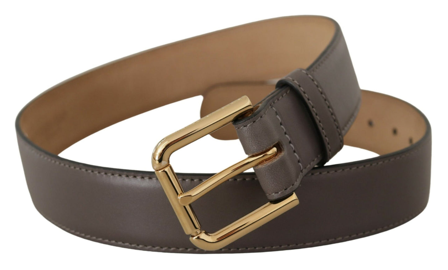 Dolce & Gabbana Elegant Engraved Buckle Leather Belt