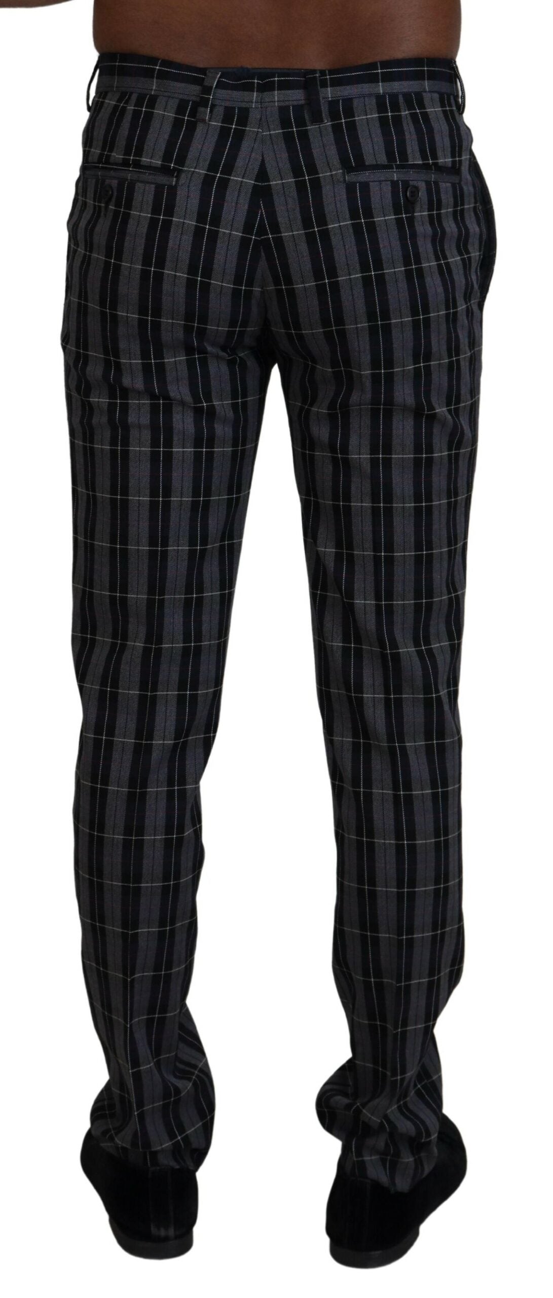 Pantaloni da uomo slim fit a quadri grigi