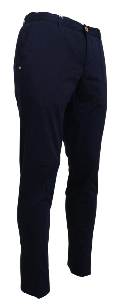 Pantaloni skinny da uomo in cotone blu scuro