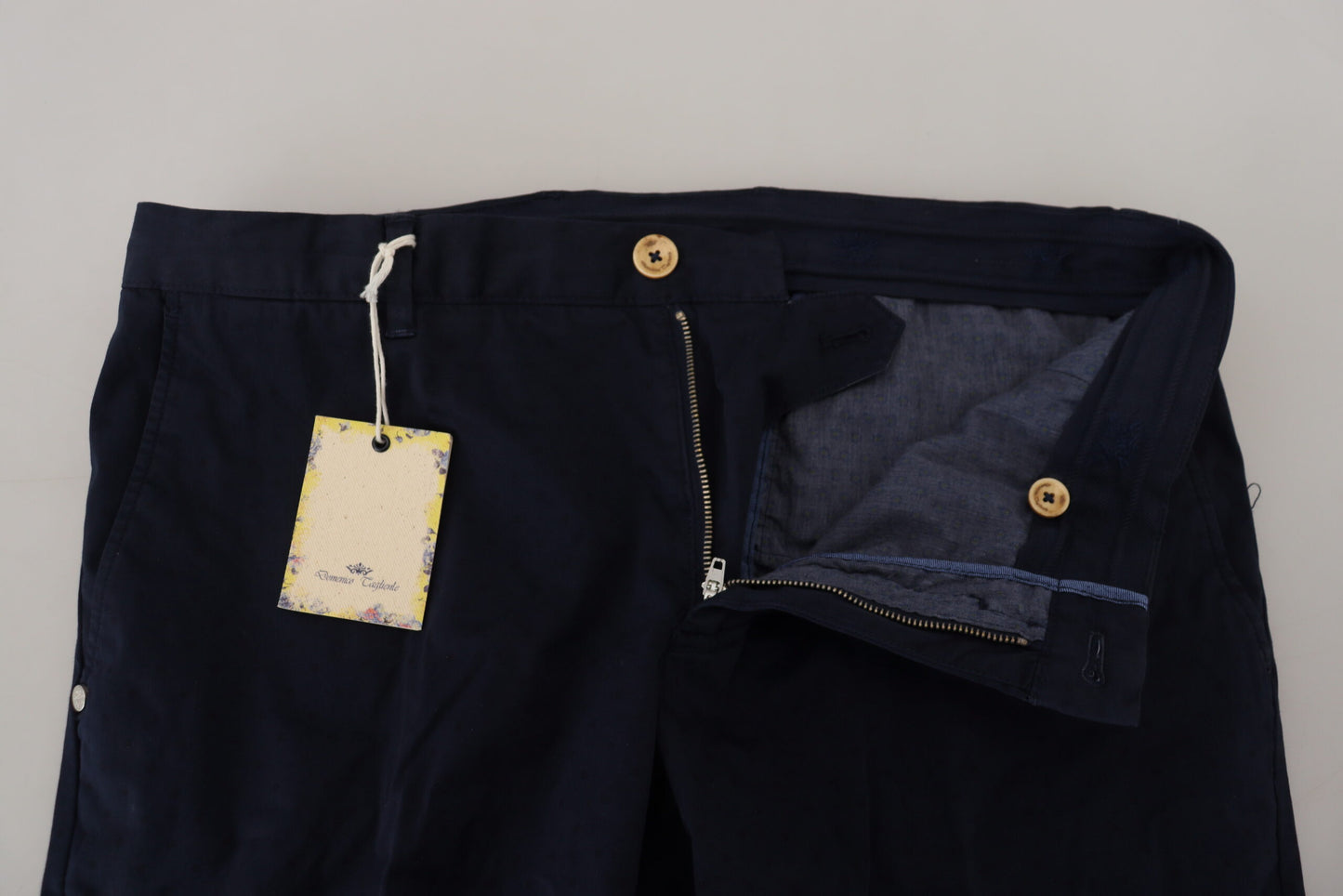 Pantaloni skinny da uomo in cotone blu scuro