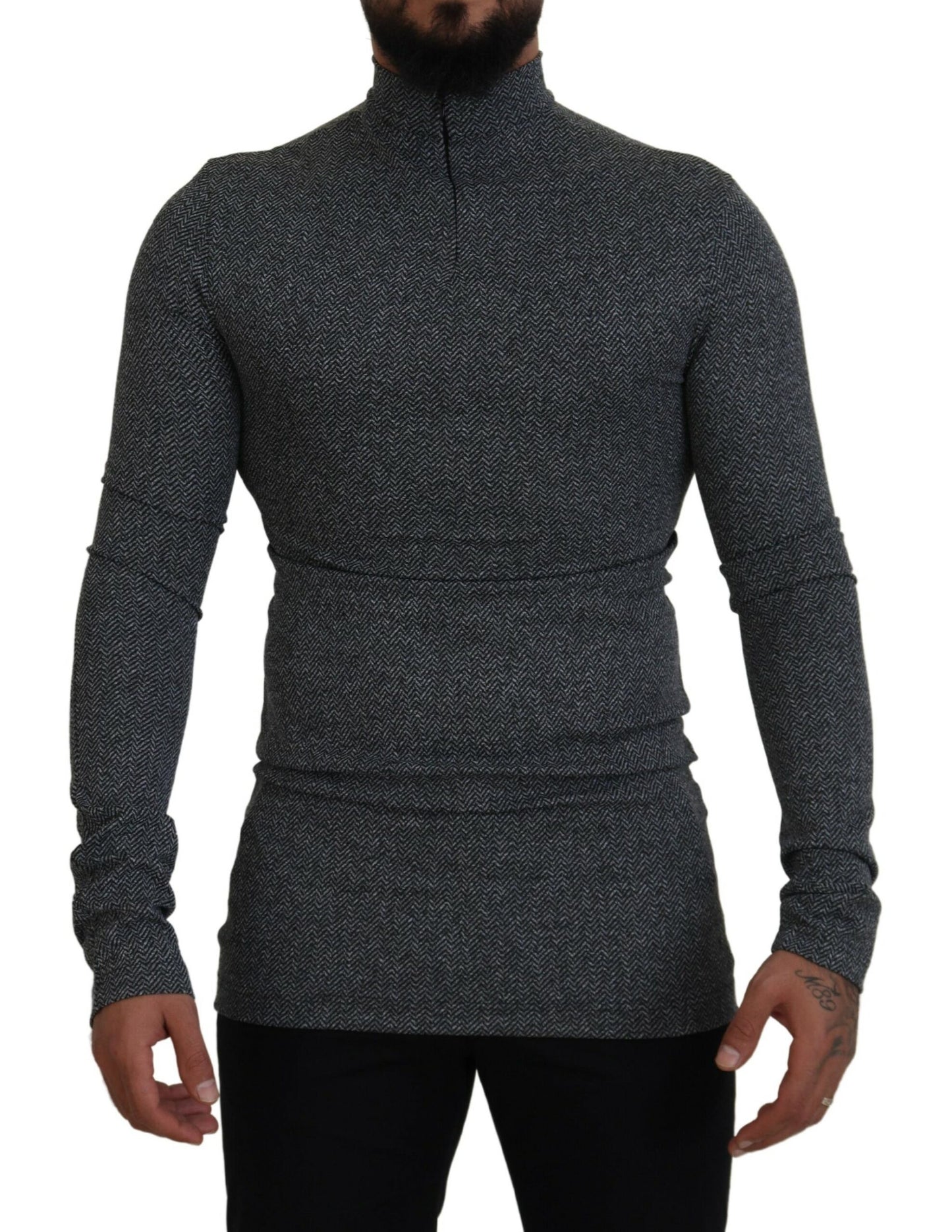 Dolce &amp; Gabbana Eleganter dunkelgrauer Pullover