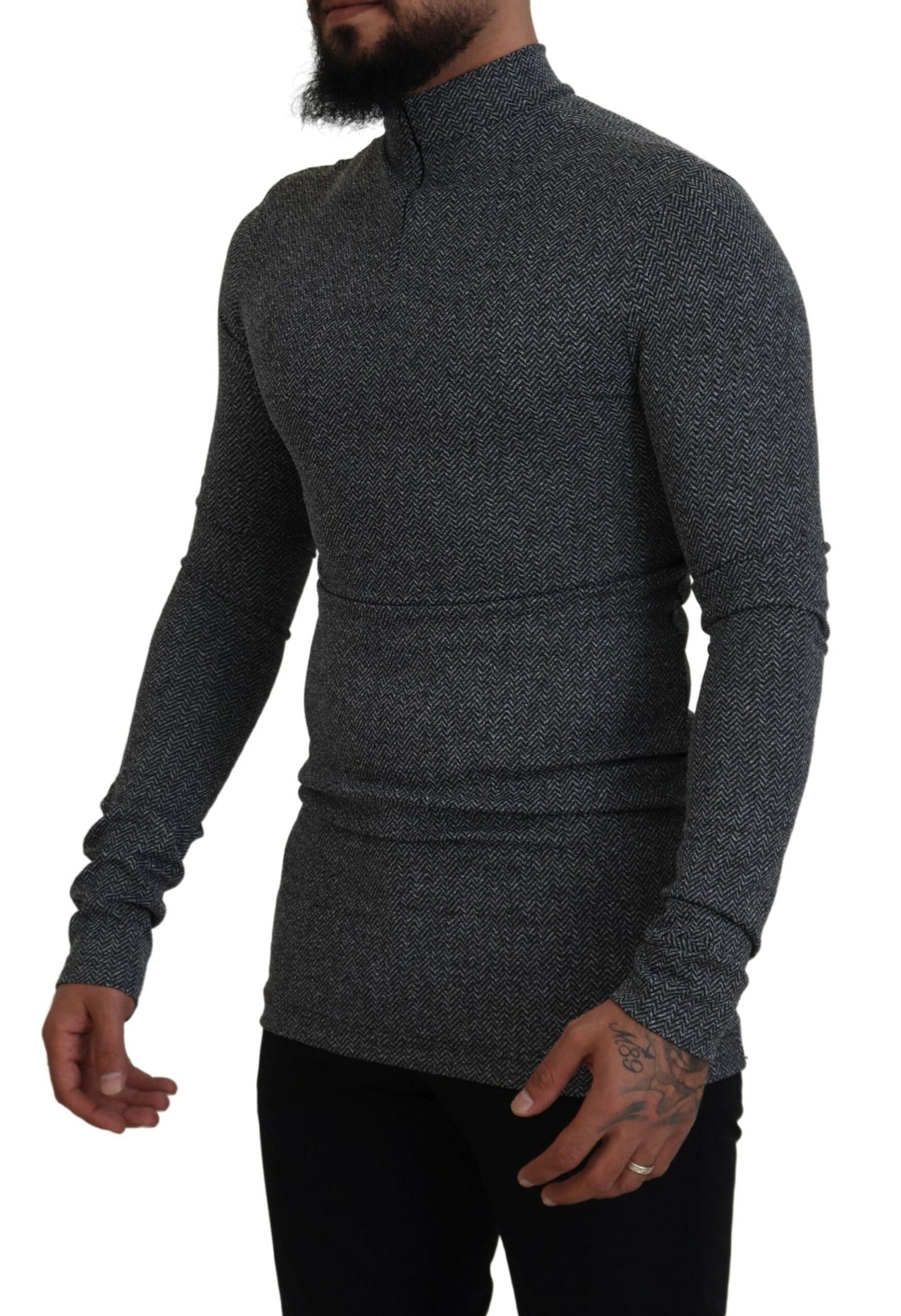 Dolce &amp; Gabbana Eleganter dunkelgrauer Pullover