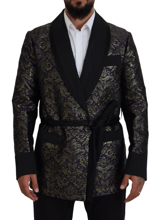 Abito blazer con giacca barocca viola oro