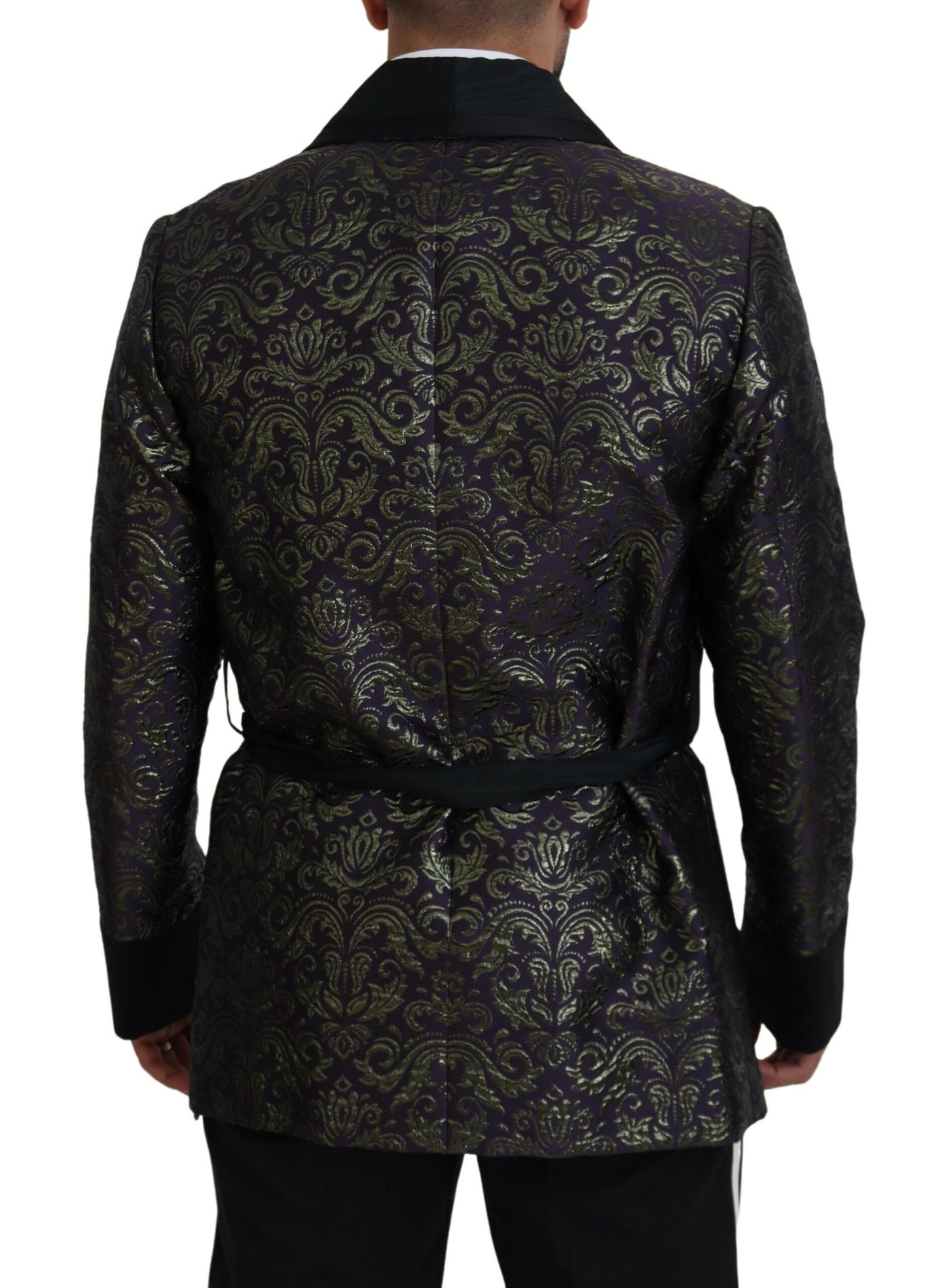 Dolce &amp; Gabbana – Robe aus goldenem Jacquard