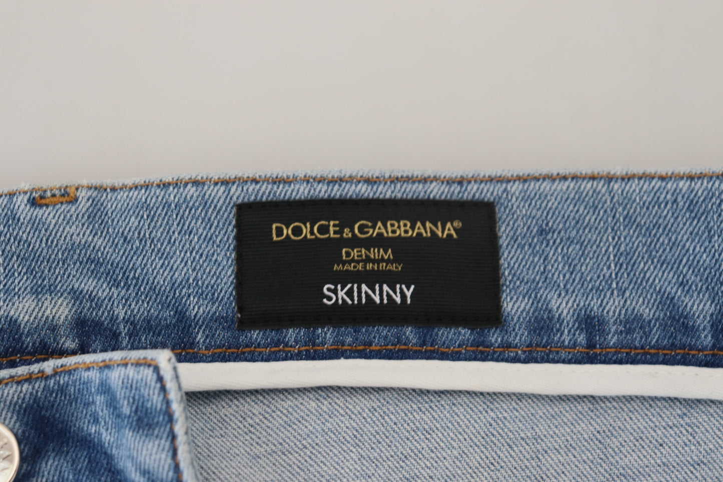 Dolce &amp; Gabbana Elegante Slim Fit Hellblaue Jeanshose