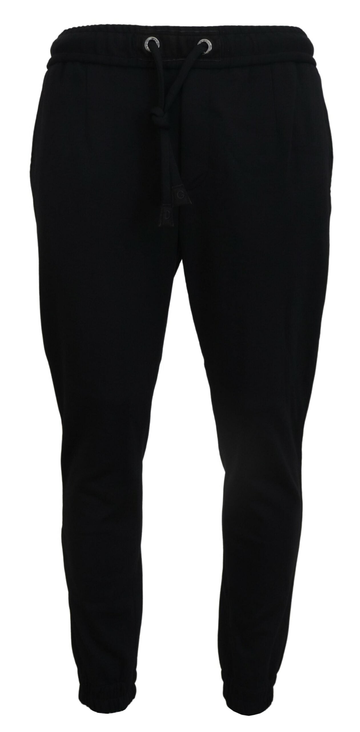 Dolce &amp; Gabbana Elegante schwarze Jogginghose aus Wollmischung