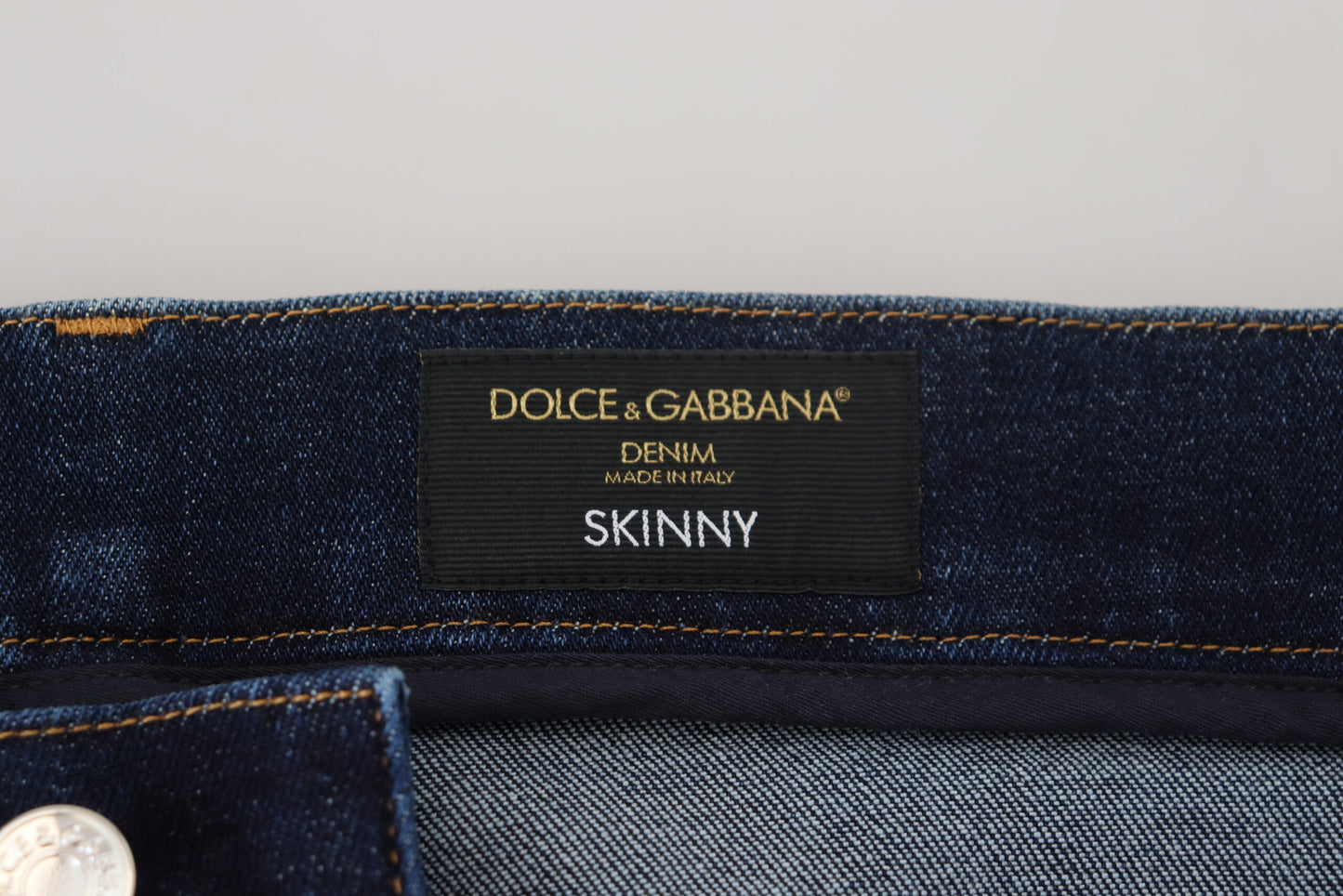 Jeans SKINNY in denim di cotone blu scuro