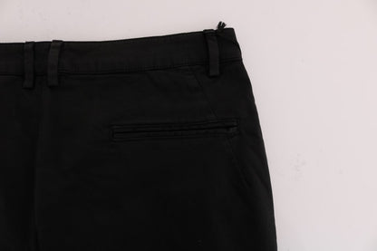 Schwarze Slim-Fit-Hose aus Baumwollstretch