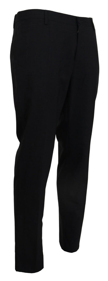 Abito stretch in lana grigia, pantalone formale slim fit