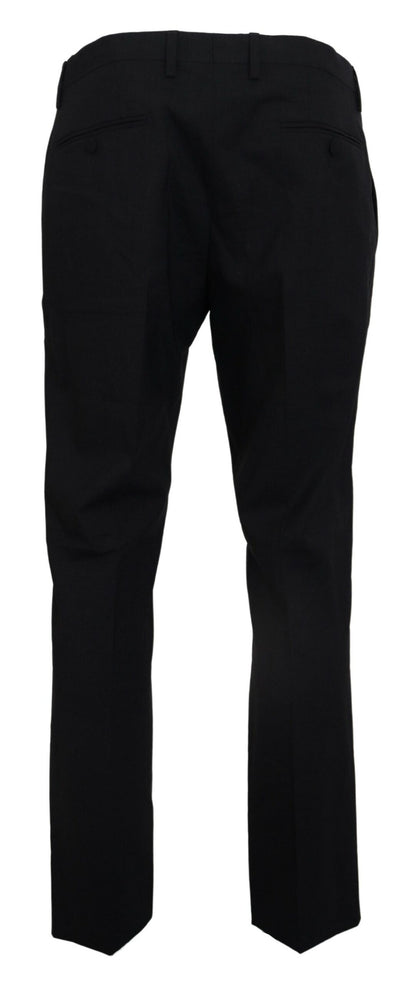 Abito stretch in lana grigia, pantalone formale slim fit