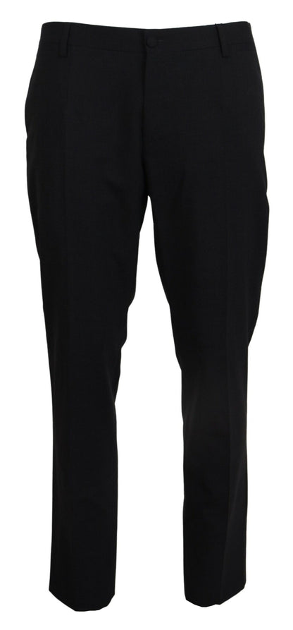 Abito stretch in lana grigia, pantalone formale slim fit