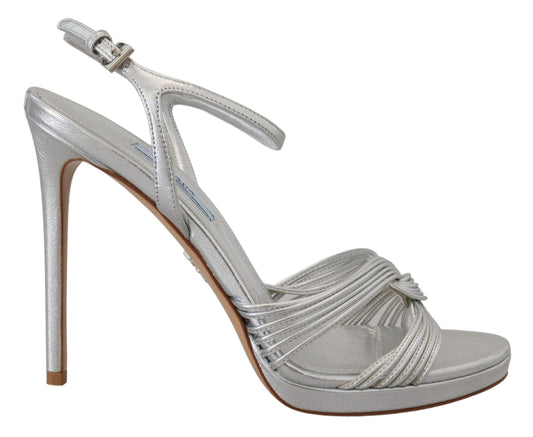 Prada Elegante Sandalen mit Stilettoabsatz in Silber