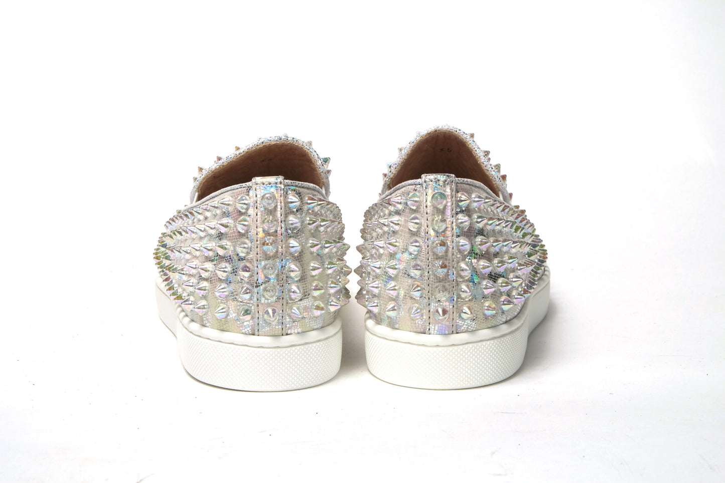 Christian Louboutin Weiß AB/Clear AB Roller Boat Frau Flache Sneaker