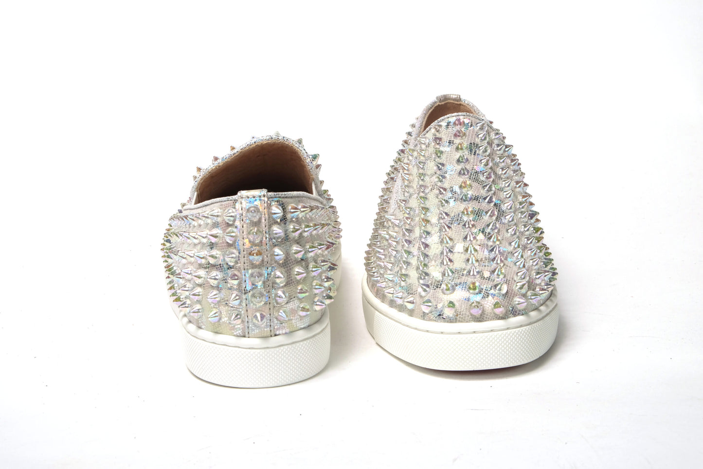 Christian Louboutin Weiß AB/Clear AB Roller Boat Frau Flache Sneaker