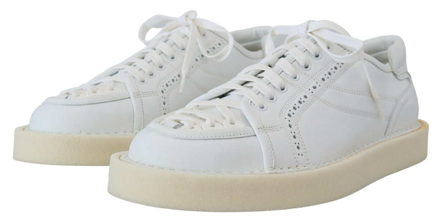 Dolce &amp; Gabbana Elegante weiße Low-Top-Oxford-Sneaker