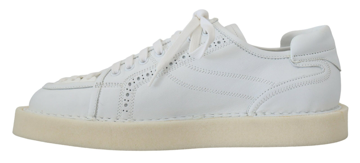 Dolce &amp; Gabbana Elegante weiße Low-Top-Oxford-Sneaker