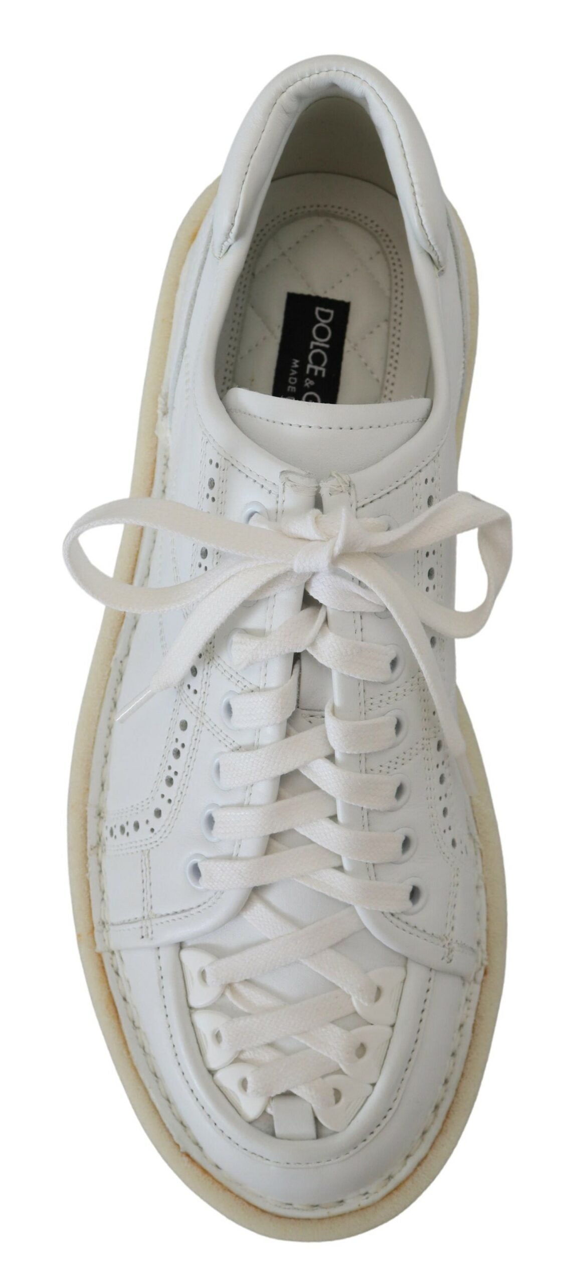 Dolce &amp; Gabbana Elegante weiße Low-Top-Oxford-Sneaker