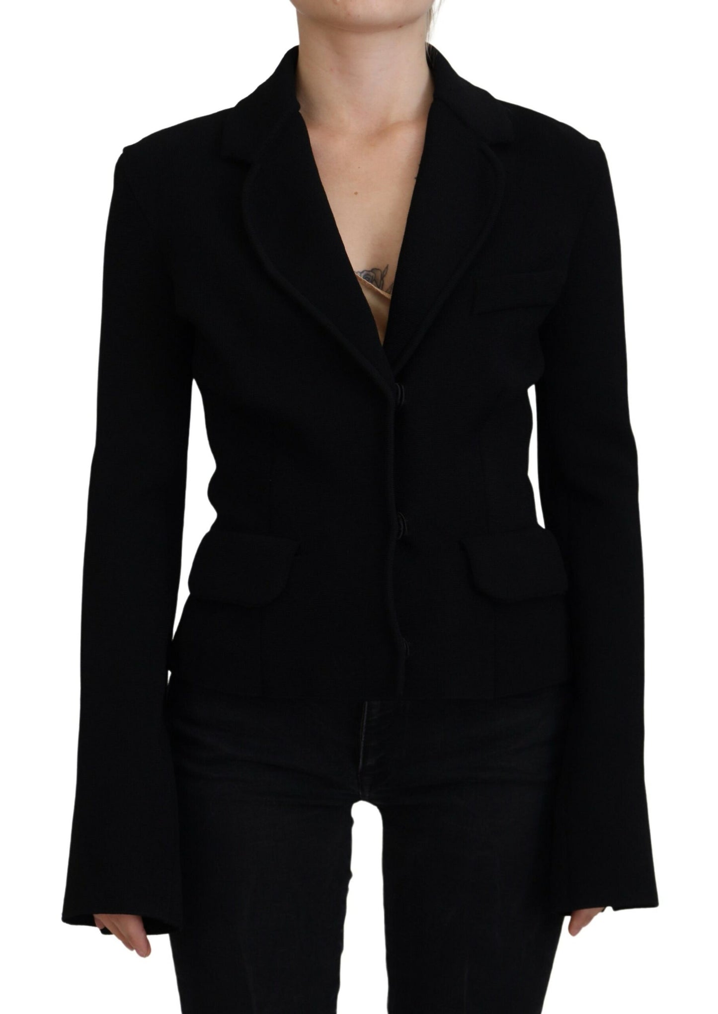 Dolce &amp; Gabbana Elegante schwarze Langarmjacke