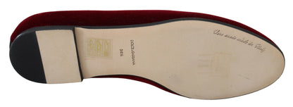 Mocassini slip-on in velluto bordeaux