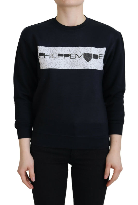 Maglione pullover a maniche lunghe stampato nero