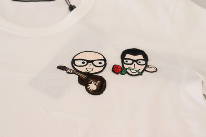 Dolce &amp; Gabbana – Elegantes weißes Baumwoll-T-Shirt mit Rundhalsausschnitt