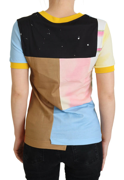 Dolce &amp; Gabbana T-Shirt mit Rundhalsausschnitt und Patchwork-Print aus Baumwolle