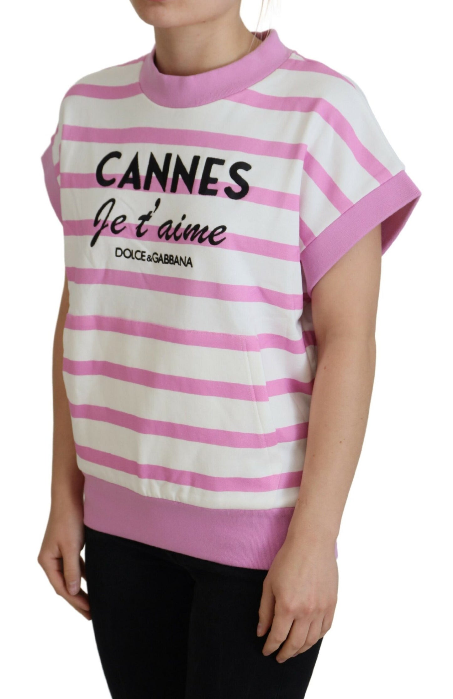 T-shirt esclusiva CANNES bianco rosa