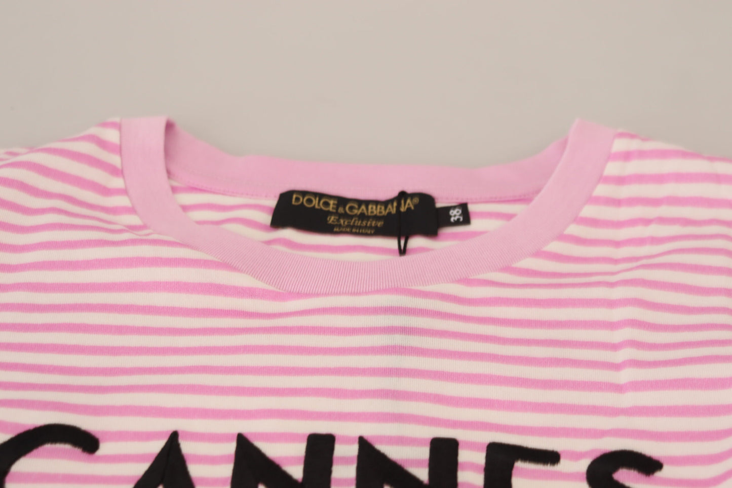 T-shirt esclusiva CANNES bianco rosa