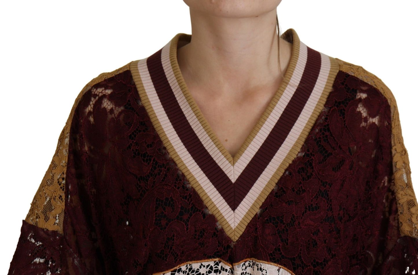 Dolce &amp; Gabbana Mehrfarbiger Pullover mit V-Ausschnitt