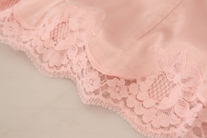 Dolce & Gabbana Elegant Sheer Lace Sleeveless Blouse in Pink