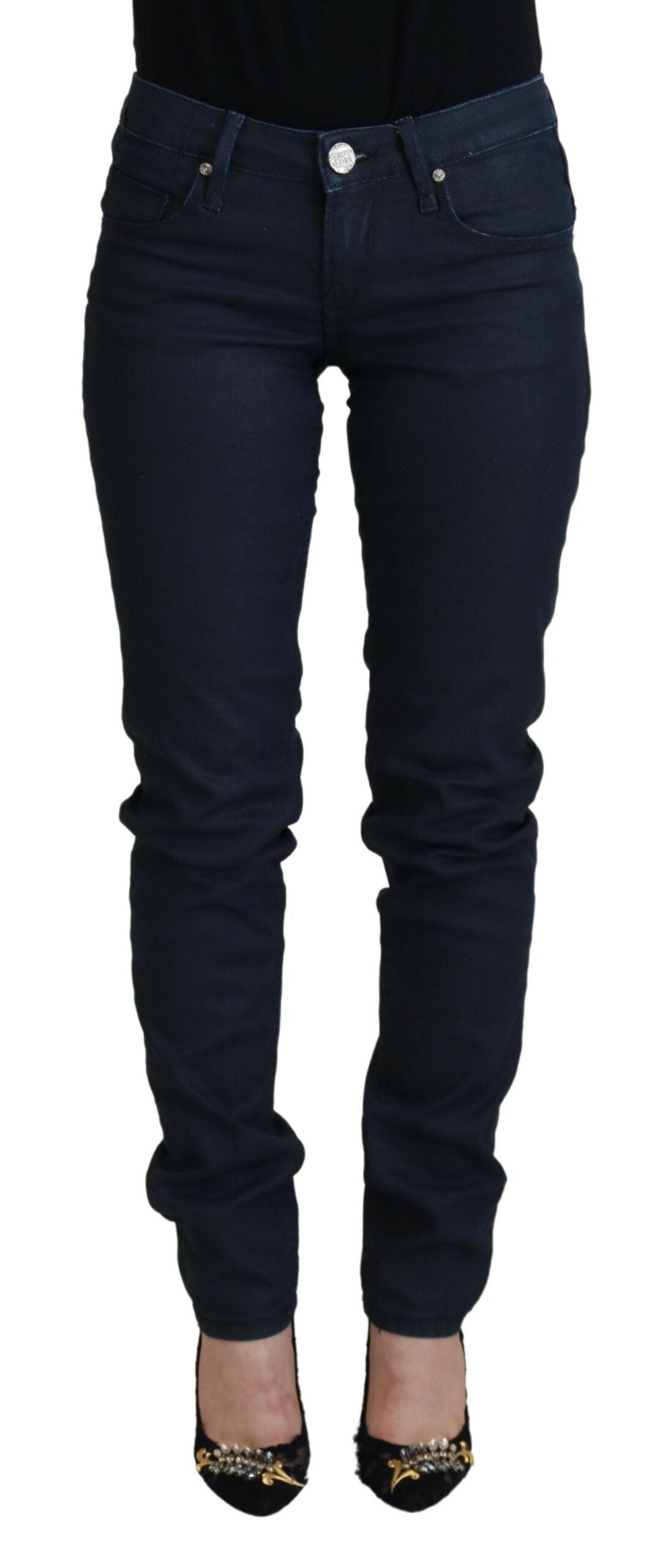 Acht Chic – Skinny-Jeans mit niedriger Taille in Blau