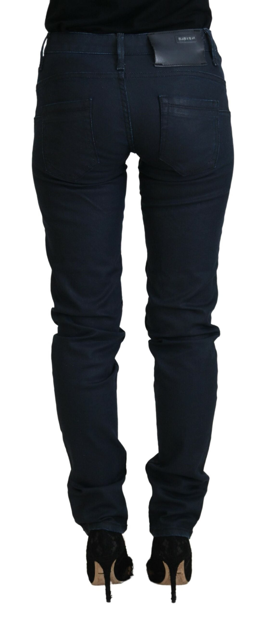 Acht Chic – Skinny-Jeans mit niedriger Taille in Blau