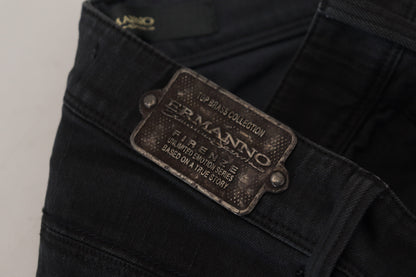 Jeans denim da donna slim fit in cotone nero