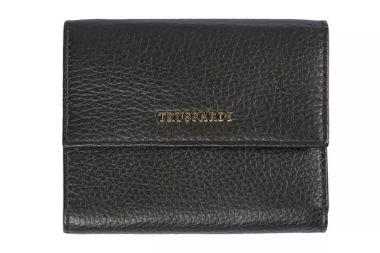 Trussardi Damen Geldbörse aus schwarzem Leder