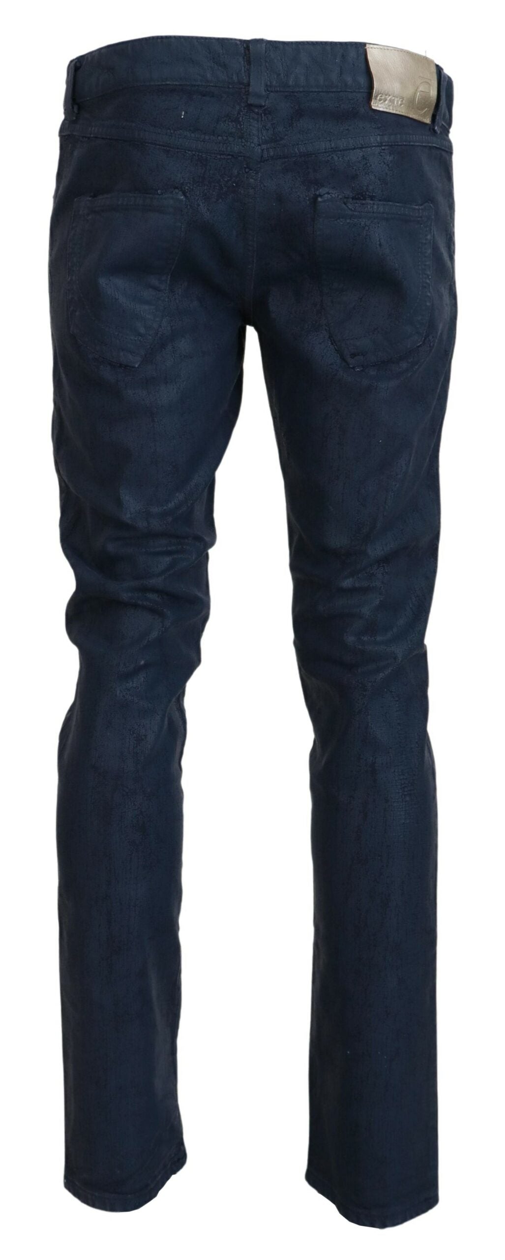 Jeans casual in denim da uomo slim fit affusolati in cotone blu