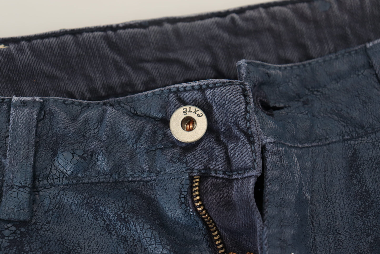 Jeans casual in denim da uomo slim fit affusolati in cotone blu