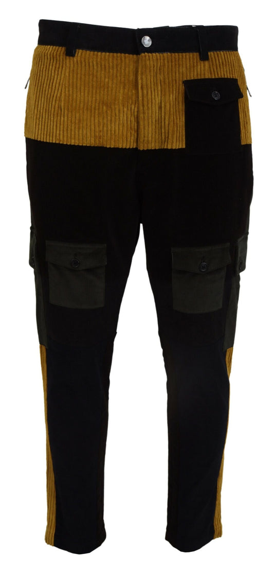 Pantaloni da uomo in cotone giallo nero